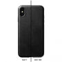 Nomad Robuust lederen hoesje met robuuste lederen behuizing voor Apple iPhone XS Max. - zwart