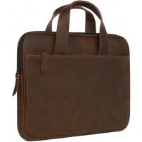 Gedecodeerde dunne gewaxte lederen zak voor MacBook 12" / Pro 13" / Pro 15" / Pro 15" - Bruin