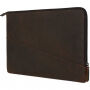 Decoded Waxed Slim leren tas voor MacBook Pro 15" - bruin