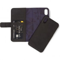 Gedecodeerd leder 2 in 1 Portemonnee voor 2 in 1 portemonnee Apple iPhone XS Max. - zwart