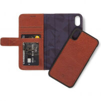 Gedecodeerd leder 2 in 1 Portemonnee voor 2 in 1 portemonnee Apple iPhone XS Max. - Bruin