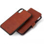 Gedecodeerd leder 2 in 1 Portemonnee voor 2 in 1 portemonnee Apple iPhone XS Max. - Bruin