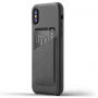 Mujjo volleren portemonneehoes voor Apple iPhone X - grauw