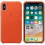 Originele Apple lederen koffer voor iPhone X - fel oranje