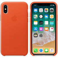 Originele Apple lederen koffer voor iPhone X - fel oranje