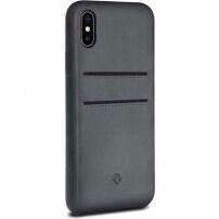 Twaalf Zuiden Ontspannen Leren Clip lederen koffer voor iPhone X - grauw