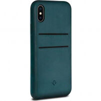 Twaalf Zuiden Ontspannen Leren Clip lederen koffer voor iPhone X - blauw
