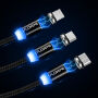 FLOVEME Ronde Magnetische Kabel USB-A / USB-C / Micro USB / Lightning voor iPhone / iPad / iPod / AirPods - 1 m - zilver