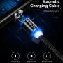 FLOVEME Ronde Magnetische Kabel USB-A / USB-C / Micro USB / Lightning voor iPhone / iPad / iPod / AirPods - 1 m - zilver