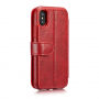 2in1 retro uitneembare koffer voor iPhone X / XS - rood