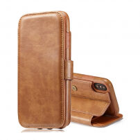 2in1 retro uitneembare koffer voor iPhone X / XS - Bruin