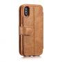 2in1 retro uitneembare koffer voor iPhone X / XS - Bruin