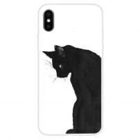 Zachte hoes voor iPhone X / XS - zwarte kat