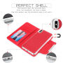 2in1 uitneembare PU lederen hoes voor iPhone XS Max. - rood