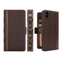 2in1 uitneembare "Boeken" koffer voor iPhone XS Max. - Bruin