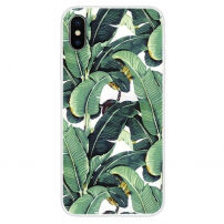 Zachte hoes voor iPhone XS Max. - bananenbladeren