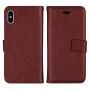2in1 Beschermende Verwijderbare Flip Case voor Apple iPhone XS - bruin