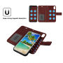 2in1 Beschermende Verwijderbare Flip Case voor Apple iPhone XS - bruin