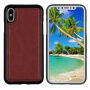 2in1 Beschermende Verwijderbare Flip Case voor Apple iPhone XS - bruin