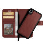 2in1 Beschermende Verwijderbare Flip Case voor Apple iPhone XS - bruin