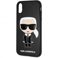 Karl Lagerfeld Ikonik TPU koffer voor Karl Lagerfeld Ikonik TPU voor iPhone X / XS - zwart