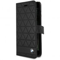 BMW binnenzeskant lederen Boekenkoker voor iPhone 7 Plus / 8 Plus - zwart
