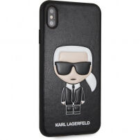 Karl Lagerfeld Ikonik TPU koffer voor Karl Lagerfeld Ikonik TPU voor iPhone XS Max. - zwart
