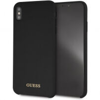 Raad eens Silicone Gold Logo Case voor iPhone XS Max. - zwart