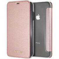 Denk dat PU lederen boekentas Iridescent voor iPhone XS Max. - roségoud