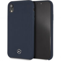 Mercedes Silicium / Vezel Gevoerde Gevalvoering voor iPhone XR - marineblauw