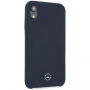 Mercedes Silicium / Vezel Gevoerde Gevalvoering voor iPhone XR - marineblauw