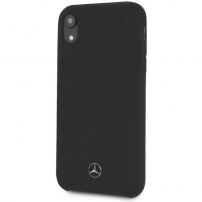 Mercedes Silicium / Vezel Gevoerde Gevalvoering voor iPhone XR - zwart
