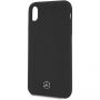 Mercedes Silicium / Vezel Gevoerde Gevalvoering voor iPhone XR - zwart