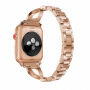 Metalen riemenset met stenen voor Apple Watch Ultra 49mm / 46mm / 45mm / 44mm / 42mm - roze-goud