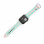 Siliconen band met strepen voor Apple Watch Ultra 49mm / 46mm / 45mm / 44mm / 42mm - roze-turkoois