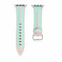 Siliconen band met strepen voor Apple Watch Ultra 49mm / 46mm / 45mm / 44mm / 42mm - roze-turkoois