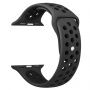 Siliconen band voor Apple Watch 42mm / 41mm / 40mm / 38mm - zwart-grijs