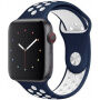 Siliconen band voor Apple Watch 42mm / 41mm / 40mm / 38mm - blauw-wit