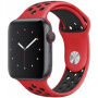 Siliconen band voor Apple Watch 42mm / 41mm / 40mm / 38mm - rood-zwart