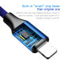 BASEUS bliksem/USB-C-kabel voor iPhone - 2m - blauw