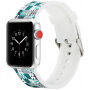 Siliconen band met zwart patroon voor Apple Watch 42mm / 41mm / 40mm / 38mm - wit