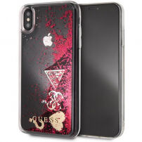Ik denk dat Glitter Case Hearts cover voor iPhone XS Max. - framboos