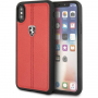 Ferrari Heritage Stripe Hard lederen koffer voor de Ferrari Heritage Stripe voor iPhone X / XS - rood