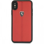 Ferrari Heritage Stripe Hard lederen koffer voor de Ferrari Heritage Stripe voor iPhone X / XS - rood