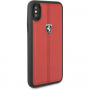 Ferrari Heritage Stripe Hard lederen koffer voor de Ferrari Heritage Stripe voor iPhone X / XS - rood