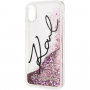 Karl Lagerfeld Handtekening TPU Glitter Star Case voor de TPU Glitter Star voor iPhone XS Max. - rozig