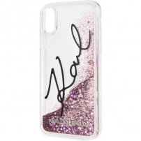 Karl Lagerfeld Handtekening TPU Glitter Star Case voor de TPU Glitter Star voor iPhone XS Max. - rozig