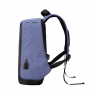 Veiligheidsrugzak met externe USB-poort voor iPad / MacBook tot 15" - blauw