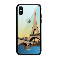 NXE-hoes met glazen achterkant voor iPhone XS - Parijs