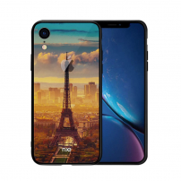 NXE-hoes met glazen achterkant voor iPhone XR - Eiffeltoren
